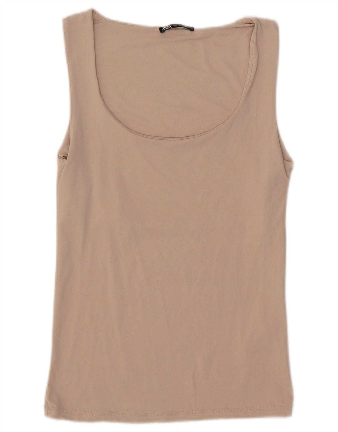 Vest Vest Top Femei Zara UK 12 Medium Bej Poliamidă