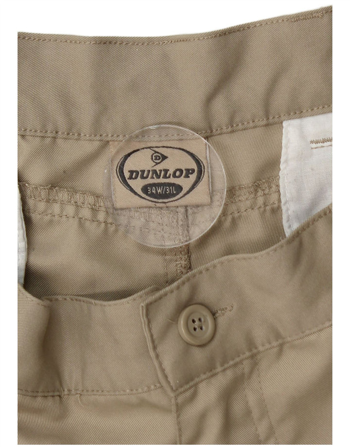 Pantaloni chino pentru bărbați DUNLOP, cu cuplare, L34 L31, poliester bej