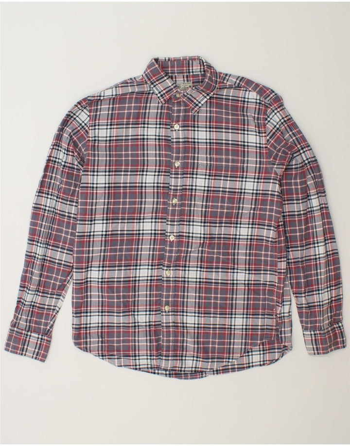 J. CREW Mens Tailored Flannel Shirt Medium Grey Check Cotton Vintage J. Crew and Second-Hand J. Crew from Messina Hembry 