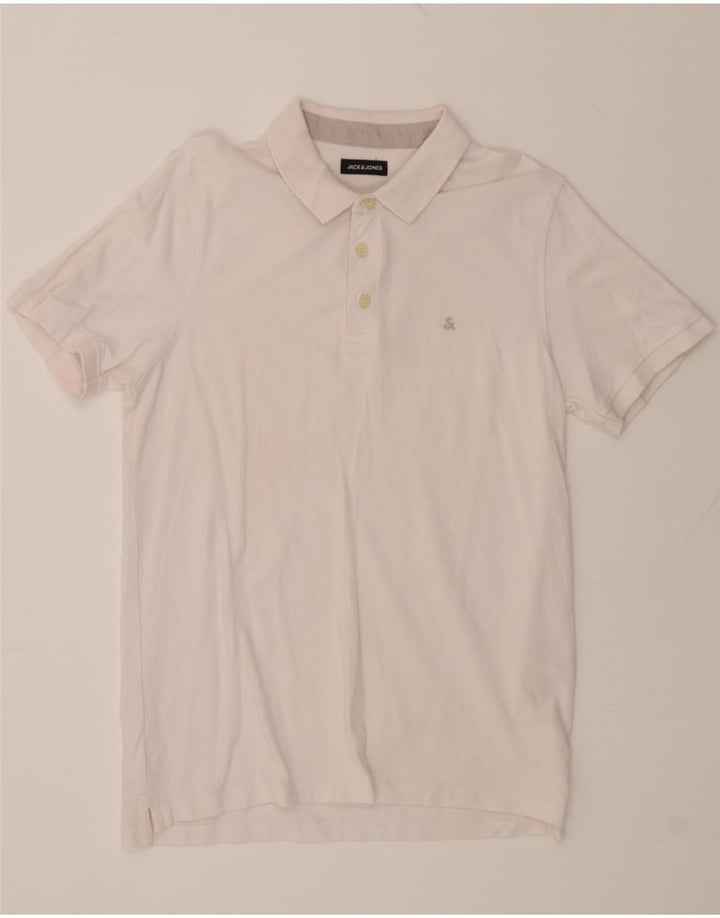 JACK & JONES Mens Polo Shirt Large White Cotton Vintage Jack & Jones and Second-Hand Jack & Jones from Messina Hembry 