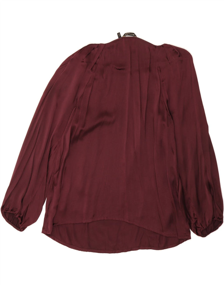 MASSIMO DUTTI Womens Long Sleeve Blouse Top EU 38 Medium Burgundy Vintage Massimo Dutti and Second-Hand Massimo Dutti from Messina Hembry 