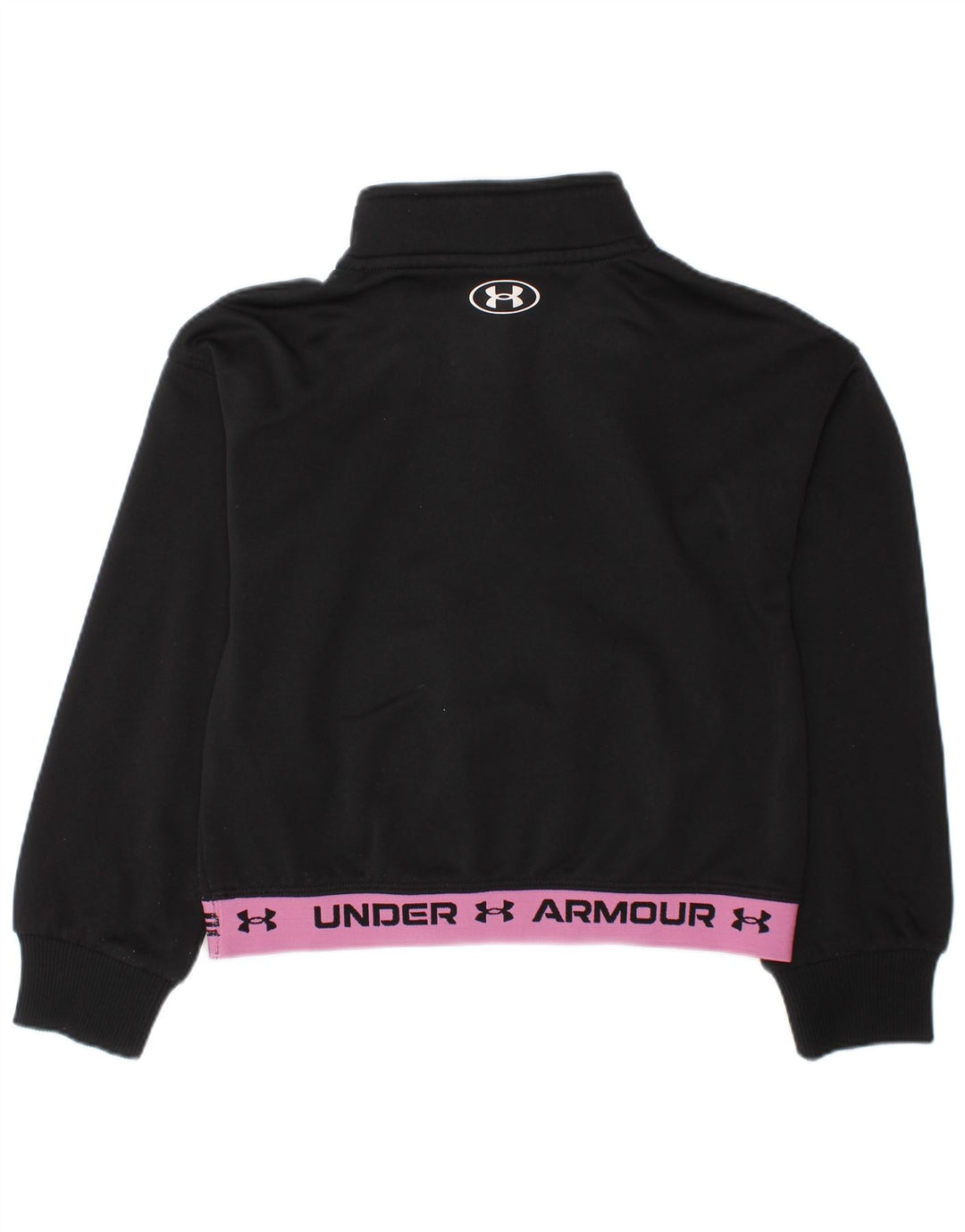 Pulover pentru fete UNDER ARMOUR, cu fermoar, cu gât, 4-5 ani, negru, bloc de culoare