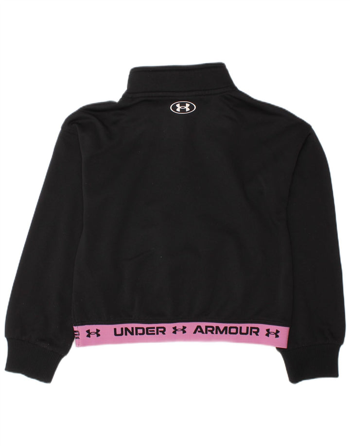 Pulover pentru fete UNDER ARMOUR, cu fermoar, cu gât, 4-5 ani, negru, bloc de culoare