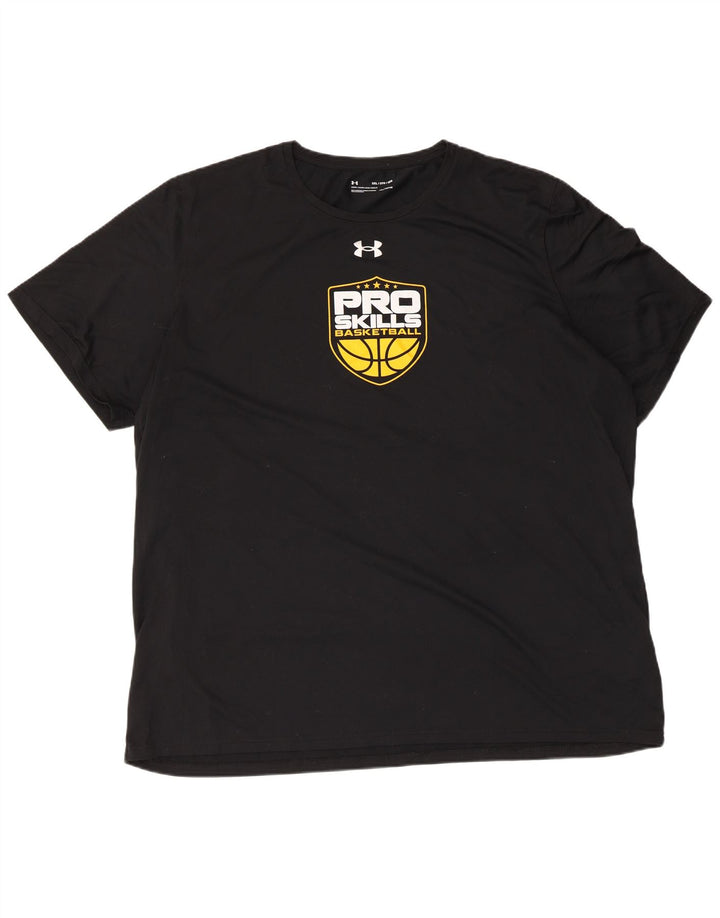 Tricou grafic pentru bărbați UNDER ARMOUR Heat Gear Top 3XL poliester negru