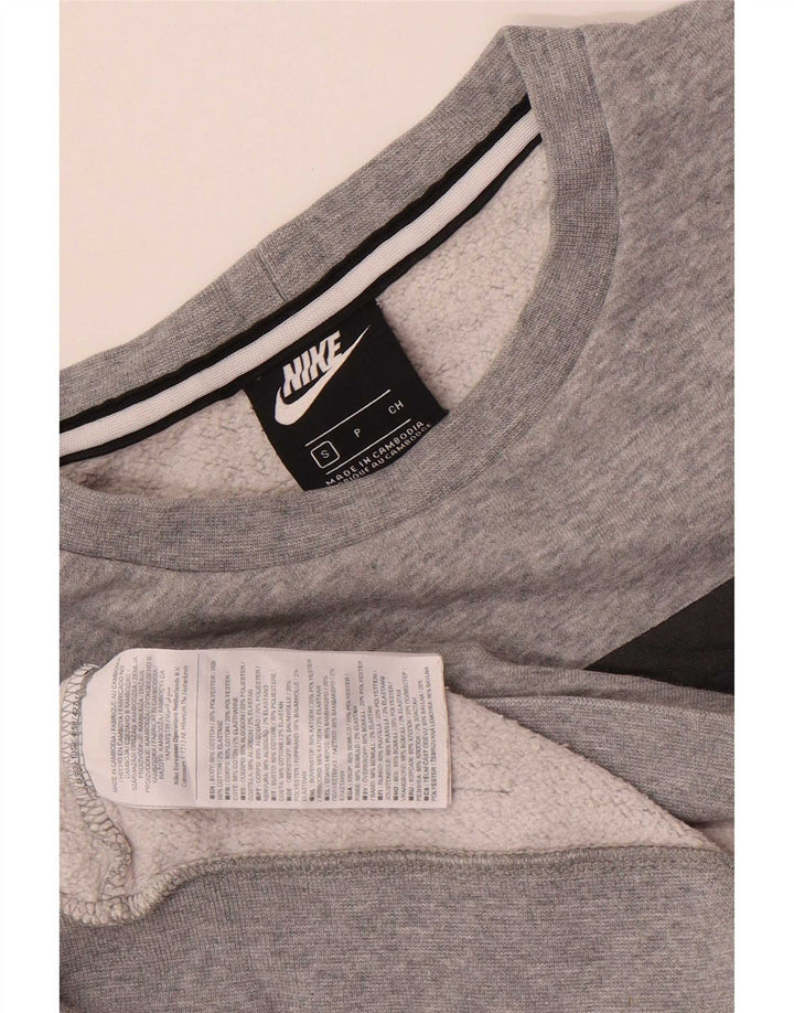 Hanorac grafic pentru bărbați Nike Jumper mic, gri, bumbac color bloc