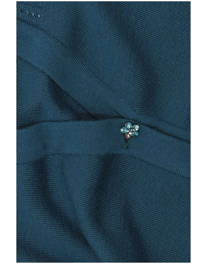 Pulover cardigan pentru femei Luisa Spagnoli UK 18 XL Lână albastră