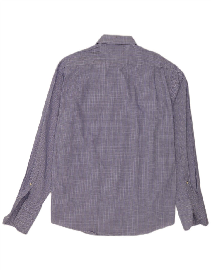 Cămașă formală pentru bărbați Tommy Hilfiger Mărimea 15 1/2 Medium Blue Houndstooth