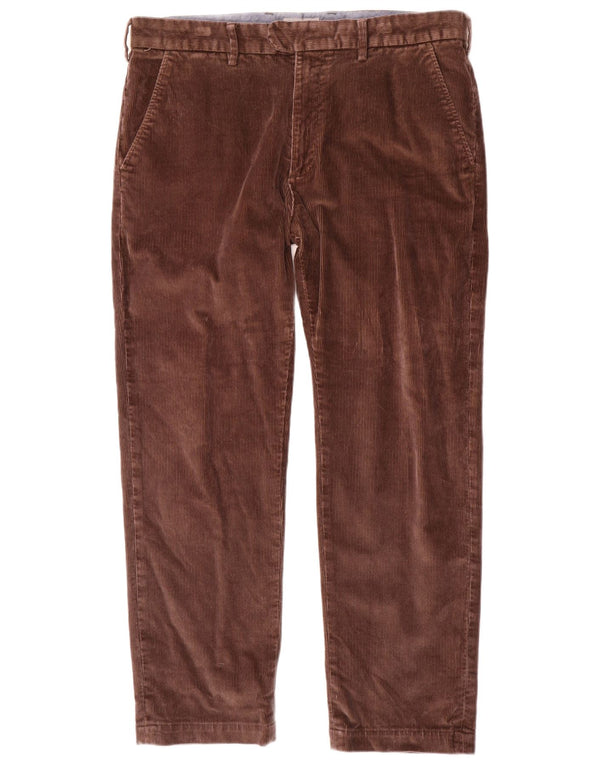 Marks & Spencer Pantaloni drepti pentru bărbați din velur, W36 L29, bumbac maro