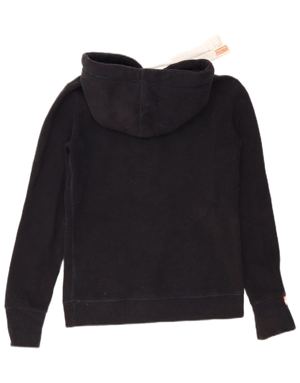 Pulover supradimensionat cu capota Superdry pentru femei, UK 6 XS, bumbac negru