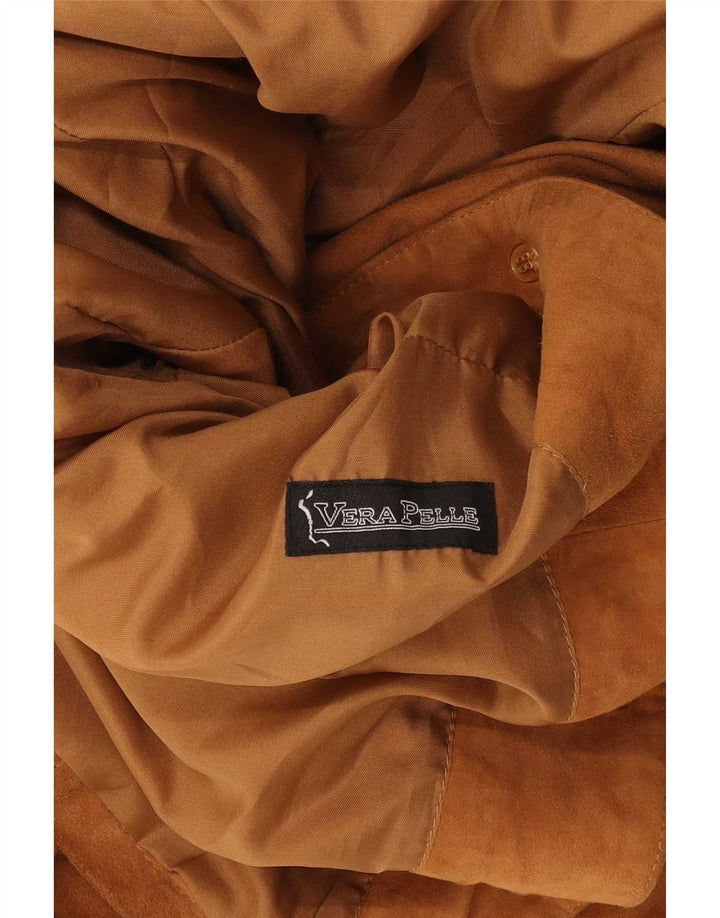 Jacheta de piele intoarsa pentru femei vintage UK 14 Medium Beige Piele