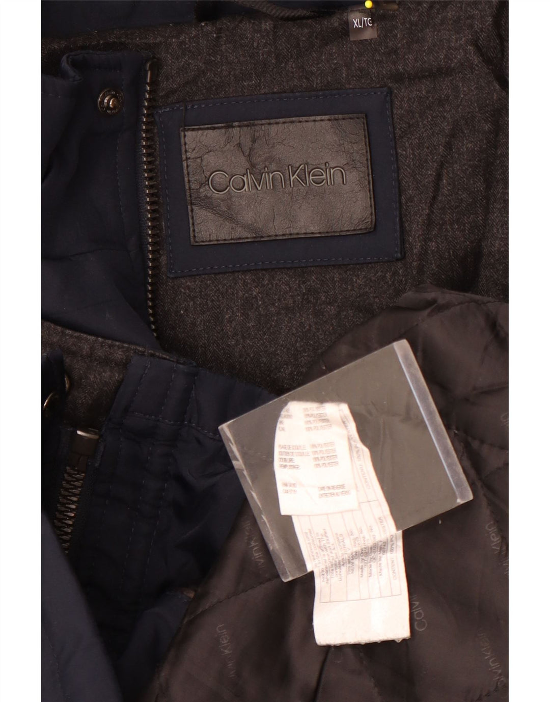 Jachetă de vânt cu glugă Calvin Klein pentru bărbați UK 42 XL bleumarin poliester