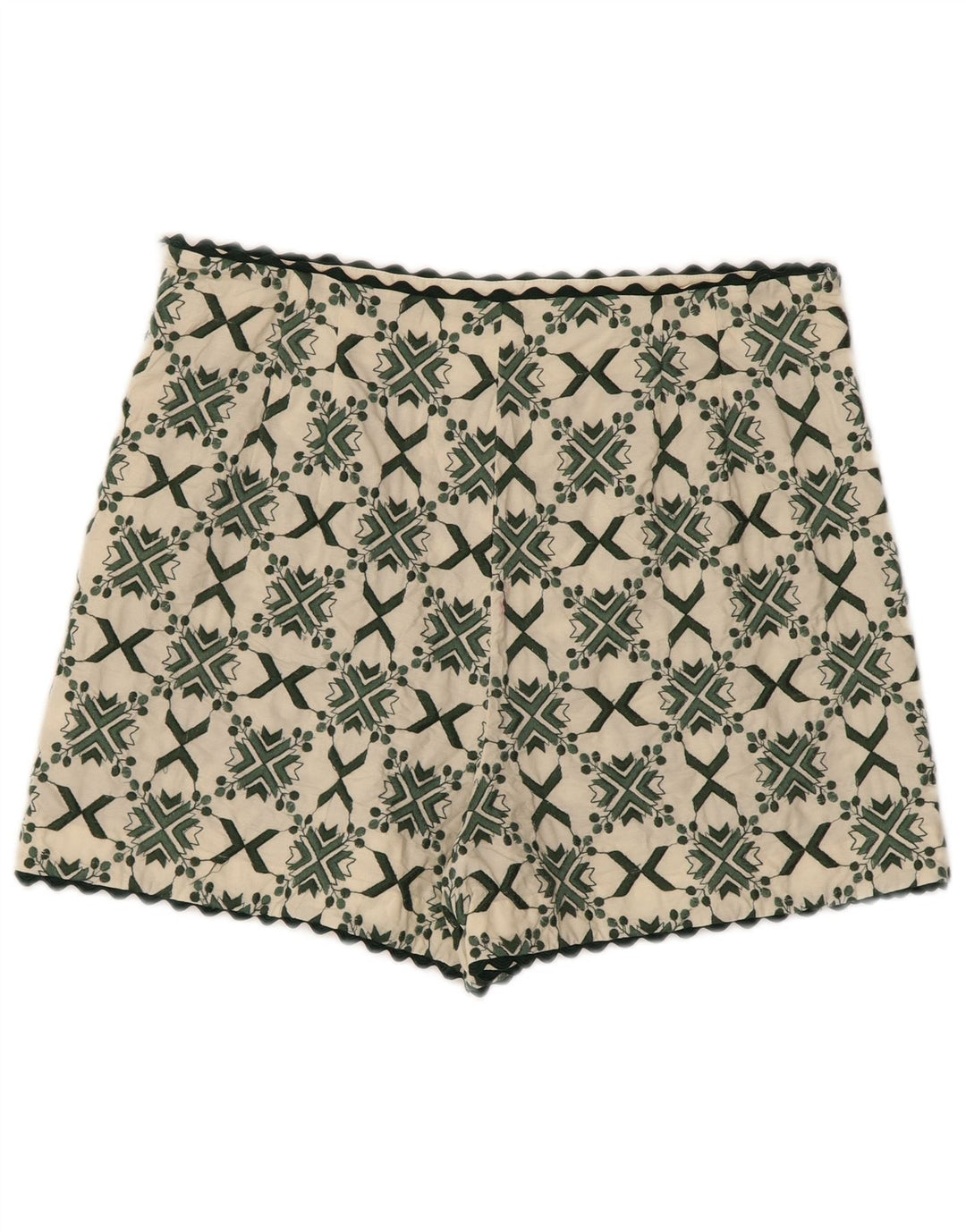 Pantaloni scurți casual pentru femei Zara, mari W30, alb, geometric