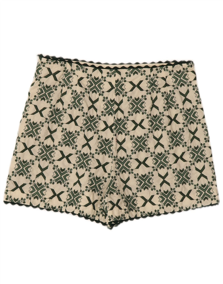 Pantaloni scurți casual pentru femei Zara, mari W30, alb, geometric