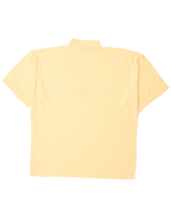 BLUE FLAME Mens T-Shirt Top XL Yellow Viscose