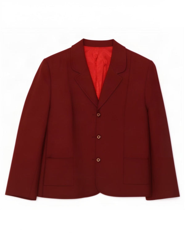 El Encore Jachetă Blazer pentru femei cu 3 nasturi UK 14 Medium Burgundy Poliester
