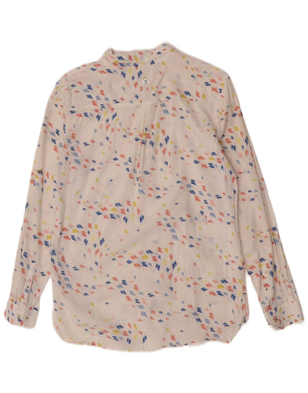 Cămașă Barbour pentru femei, cu tăiere relaxată, UK 10, bumbac geometric alb mic