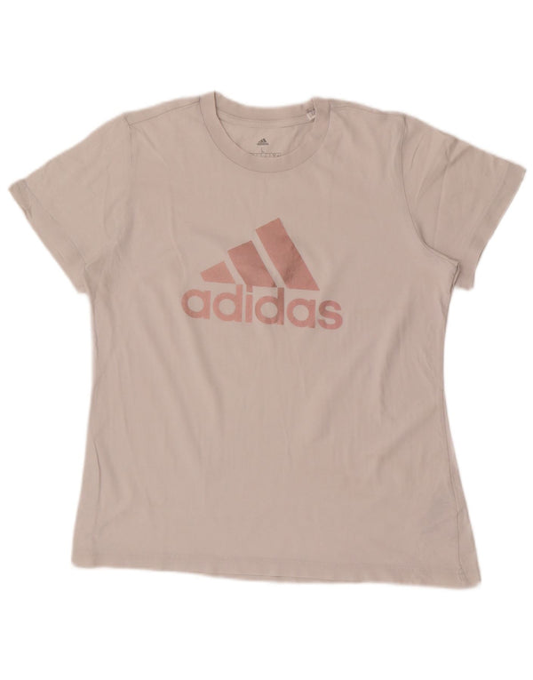 Tricou grafic Adidas pentru femei Top UK 14, mare, alb, bumbac