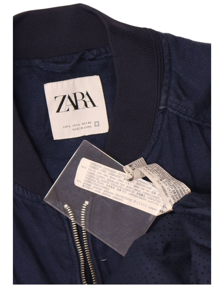 Bomber pentru bărbați Zara UK 40, mare, albastru marin, in