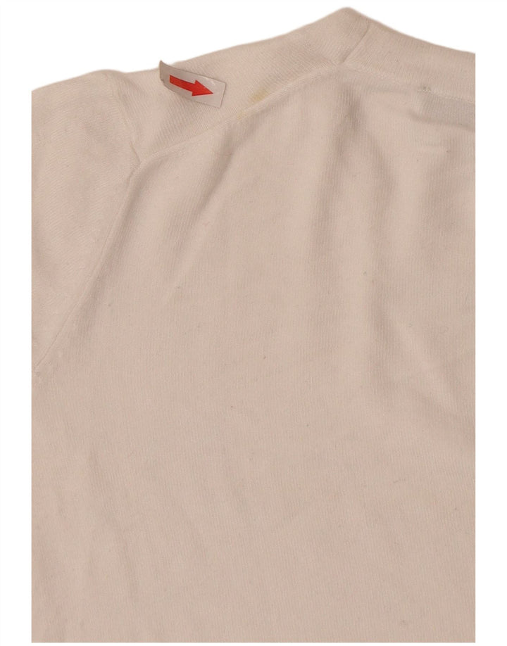 Pulover pentru femei cu decolteu scurt Zara UK 10 Mic Alb