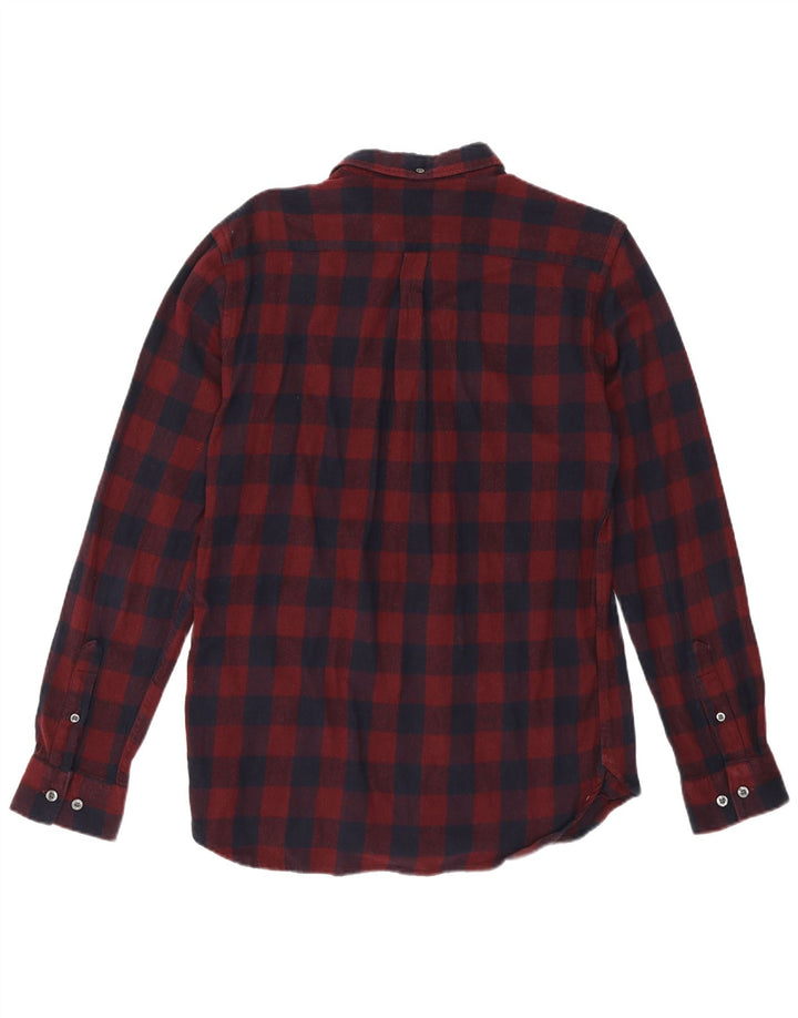 Cămașă de flanel pentru bărbați French Connection, bumbac vichy burgundy mediu