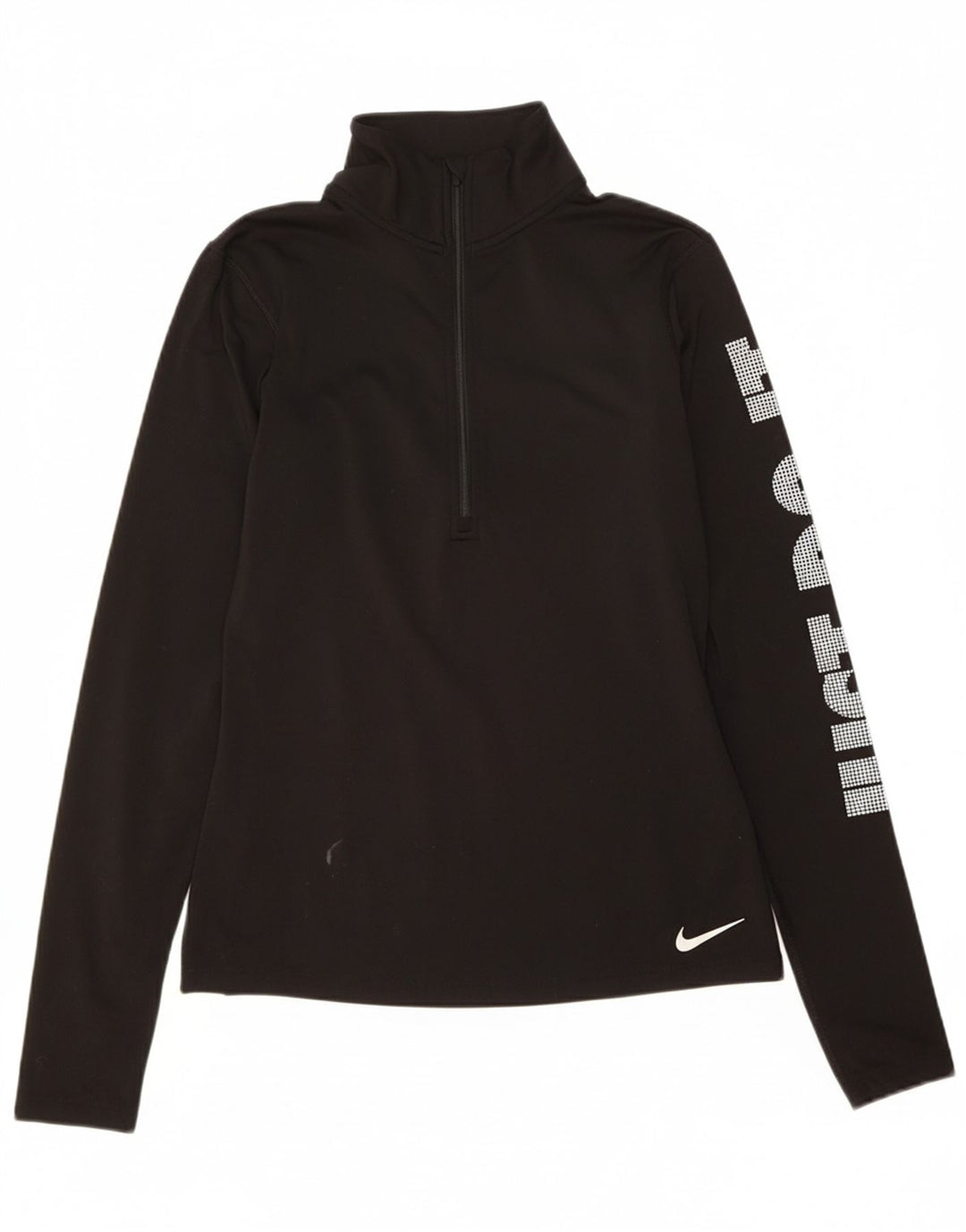NIKE Womens Graphic Pullover Tracksuit Top UK 12 Medium Black Striped