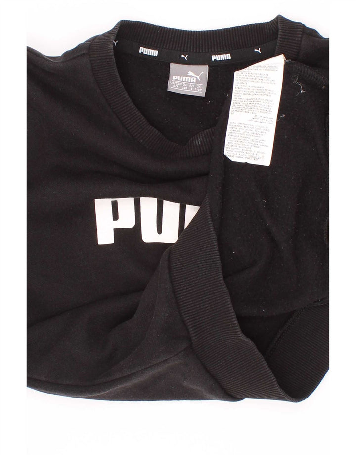 Puma Băieți Pulover Grafic Pulover 7-8 Ani Bumbac Negru