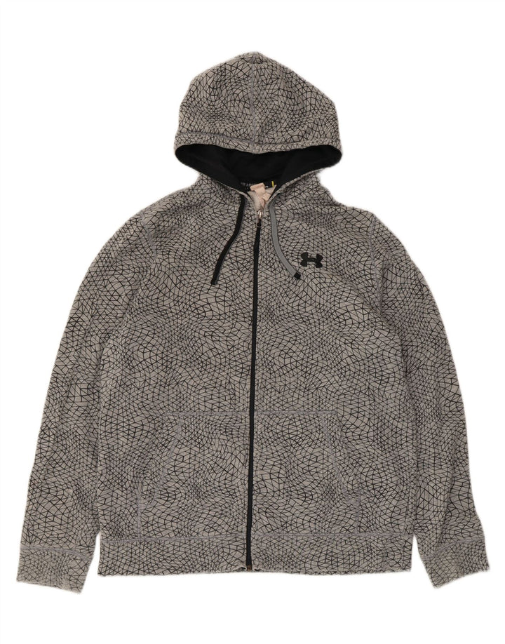 Pulover Under Armour pentru bărbați, cu fermoar, mare, gri geometric