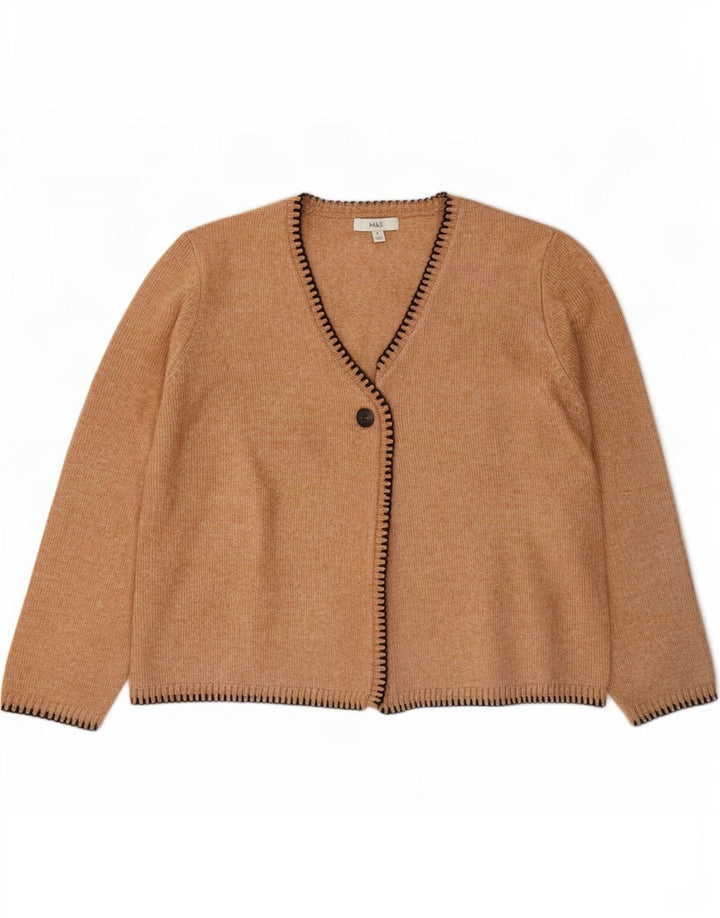 Pulover cardigan supradimensionat pentru femei Marks & Spencer UK 18 XL maro pete