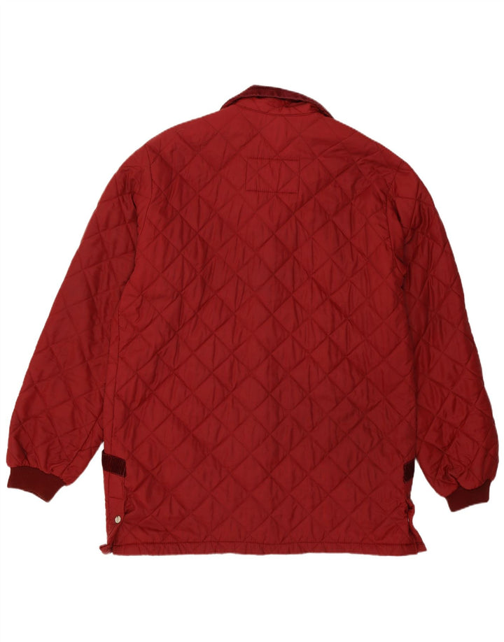 Jachetă matlasată pentru bărbați de epocă UK 40, mare, burgundă, poliamidă