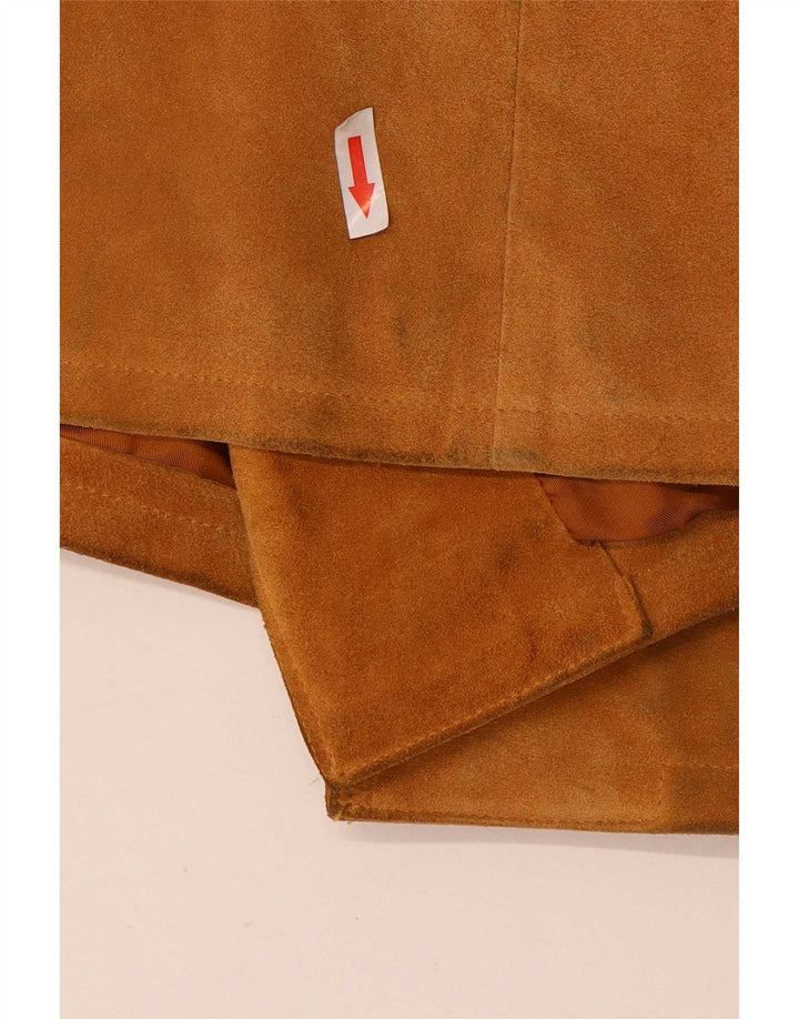 Pardesiu vintage de piele intoarsa pentru femei IT 42 Medium Beige Piele