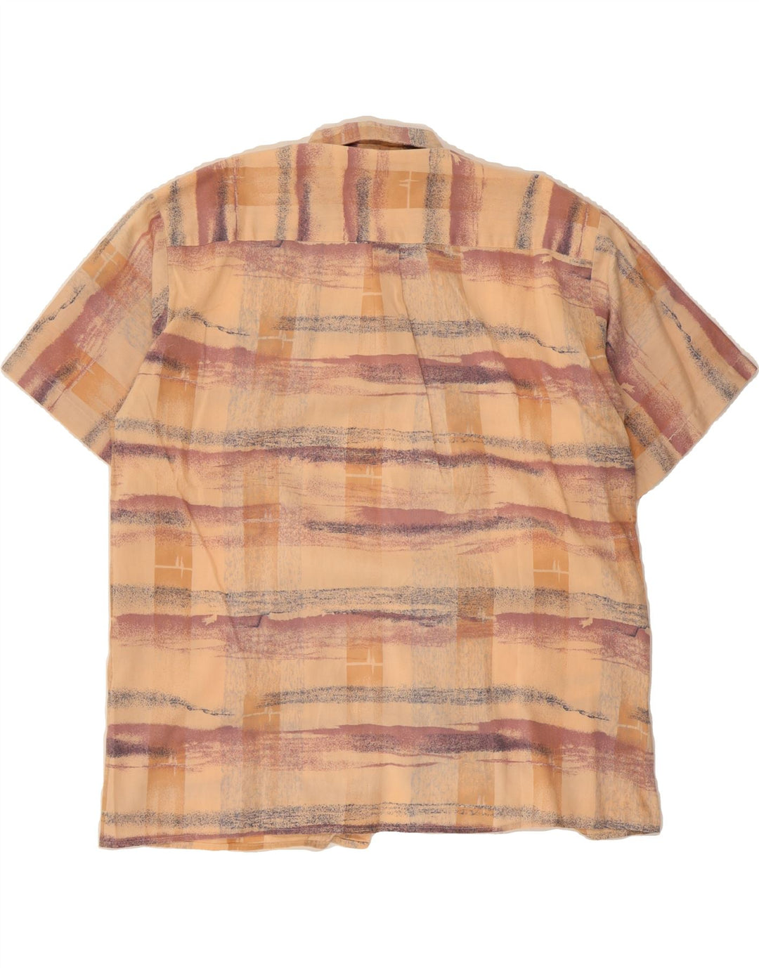 MARIO'S Mens Short Sleeve Shirt Large Orange Check Vintage Mario's and Second-Hand Mario's from Messina Hembry 