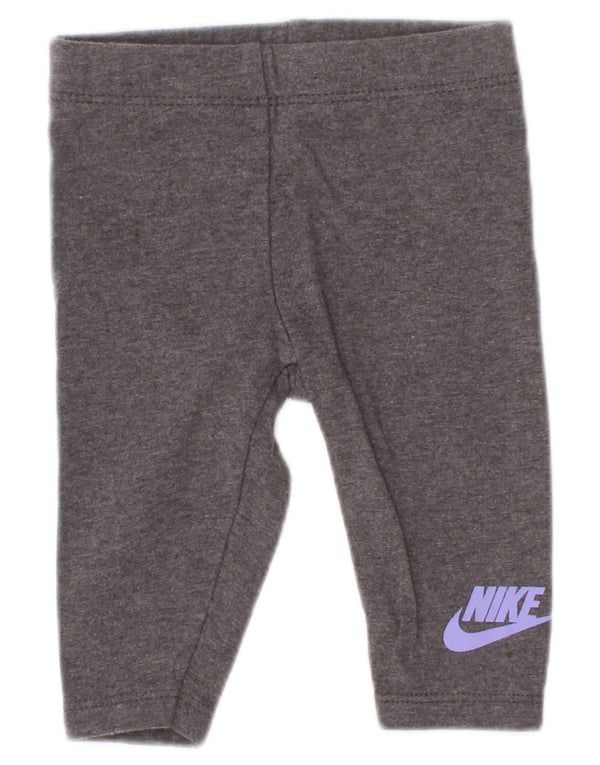 Leggings grafic Nike pentru fete 0-3 luni, gri bumbac