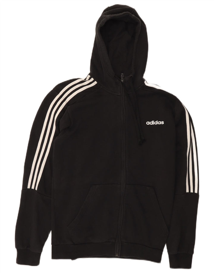 Pulover Adidas pentru bărbați, cu fermoar, bumbac mediu negru