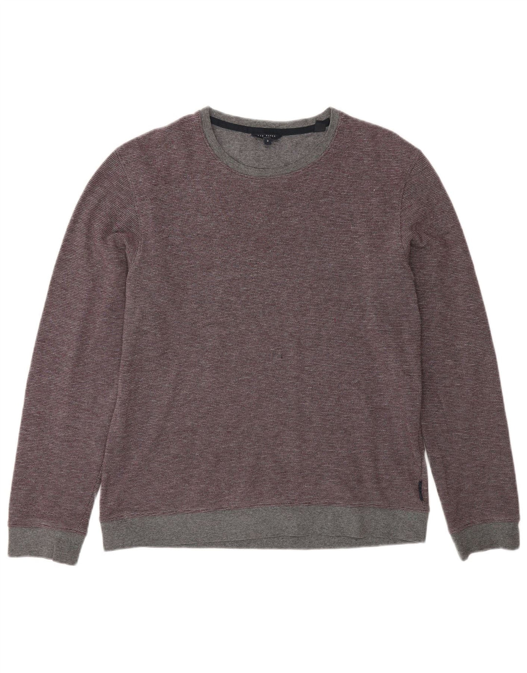 Pulover pentru bărbați Ted Baker, cu gât turnut, mărimea 3, bumbac burgundy mediu