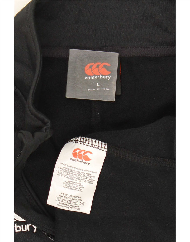 Canterbury Mens Gonzaga Zip Deck Pullover Trening Top Large Black