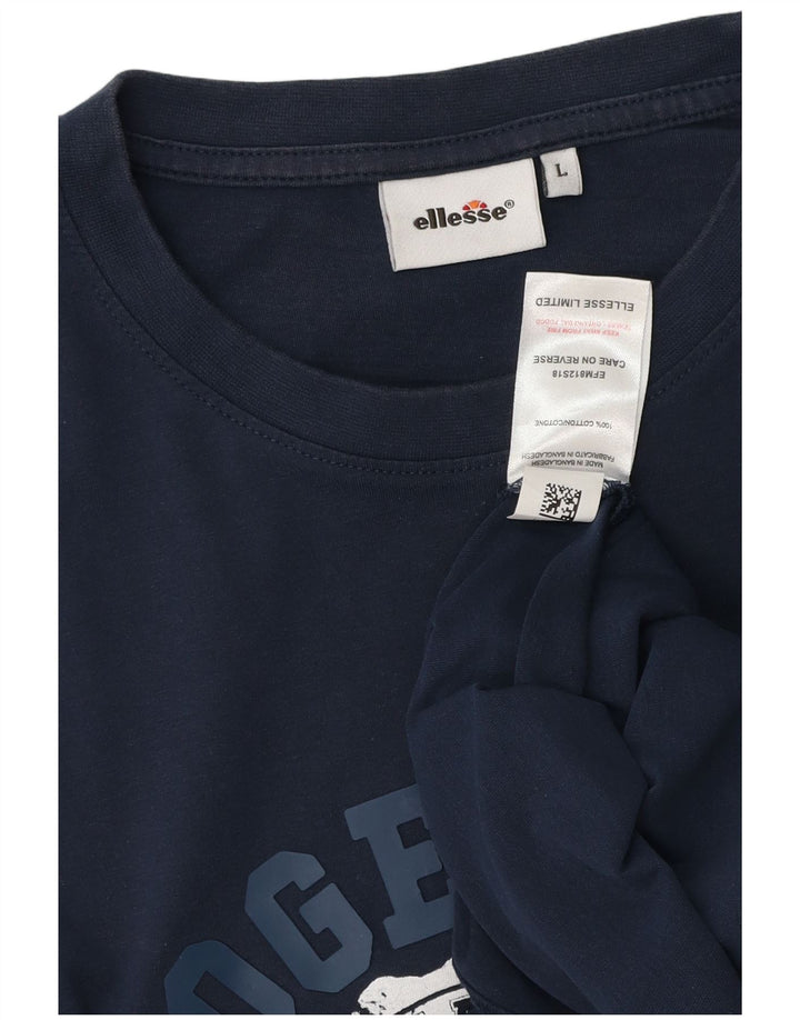 Tricou grafic pentru bărbați Ellesse Top mare din bumbac bleumarin