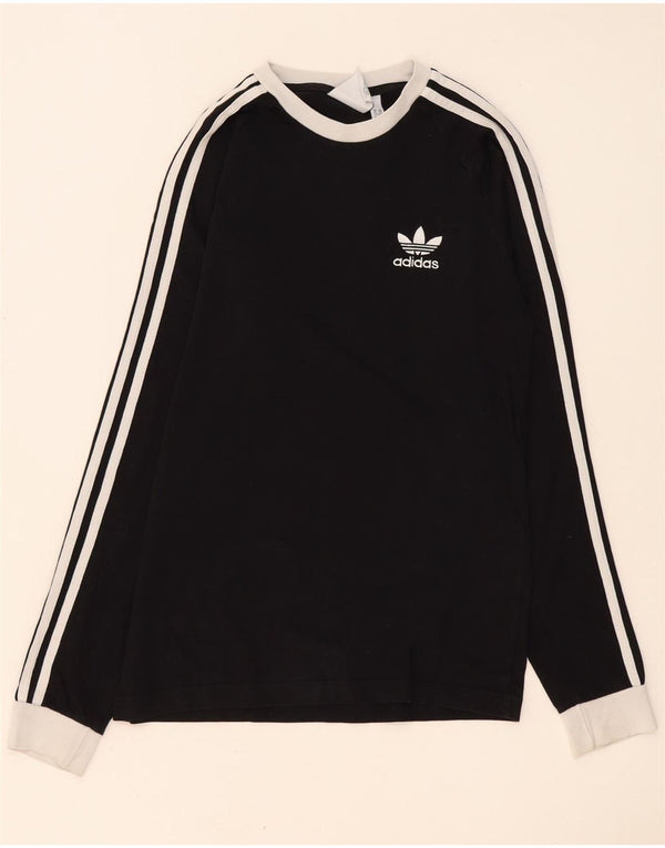 Top pentru bărbați Adidas cu mânecă lungă XS, negru, bumbac color bloc
