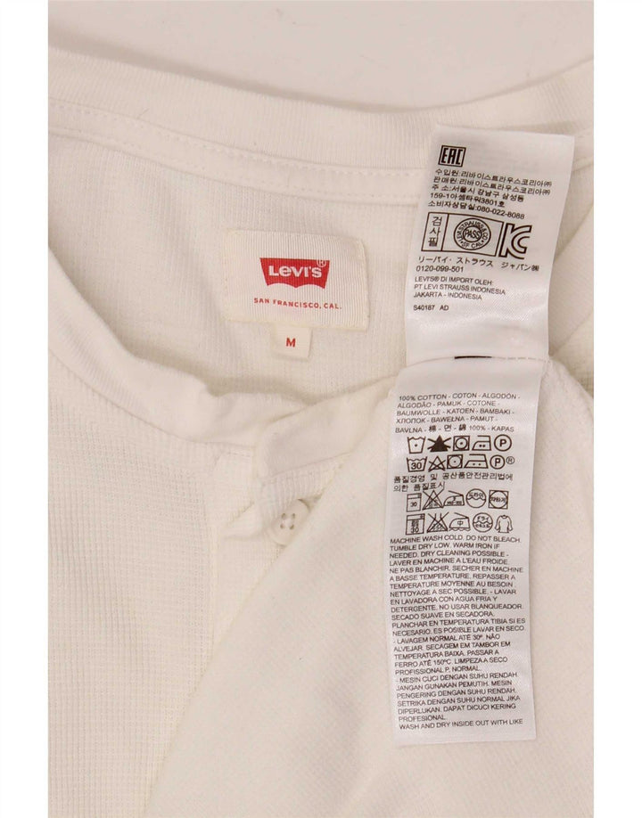 Tricou Levi's pentru bărbați, cu mânecă lungă, alb mediu, bumbac
