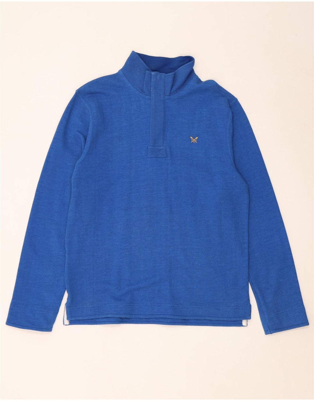 Crew Clothing Hanorac pentru bărbați cu fermoar și gât Pulover Bumbac albastru mediu