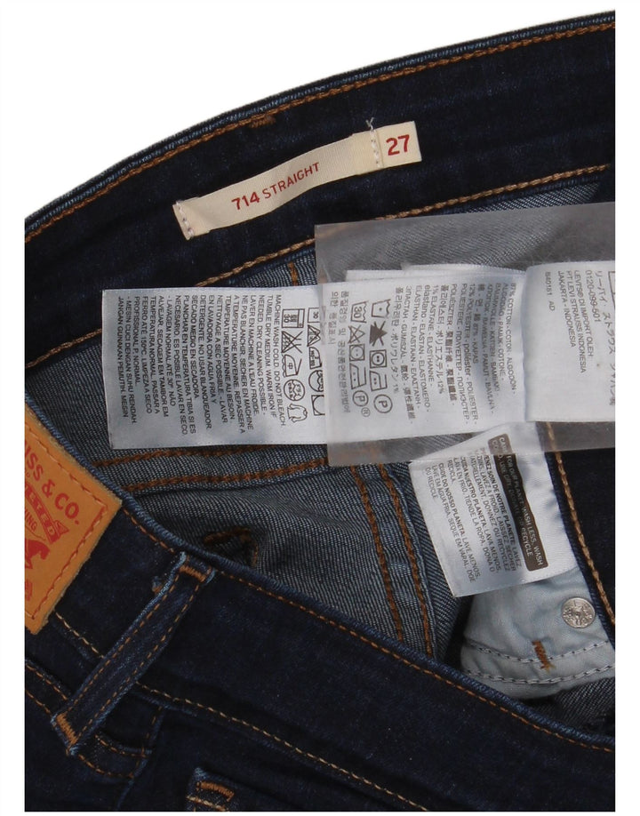 Blugi drepti 714 pentru femei LEVI'S L27 L32 bumbac bleumarin