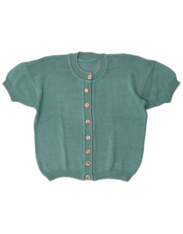 Cardigan vintage cu mânecă scurtă pentru femei UK 16 Large Green