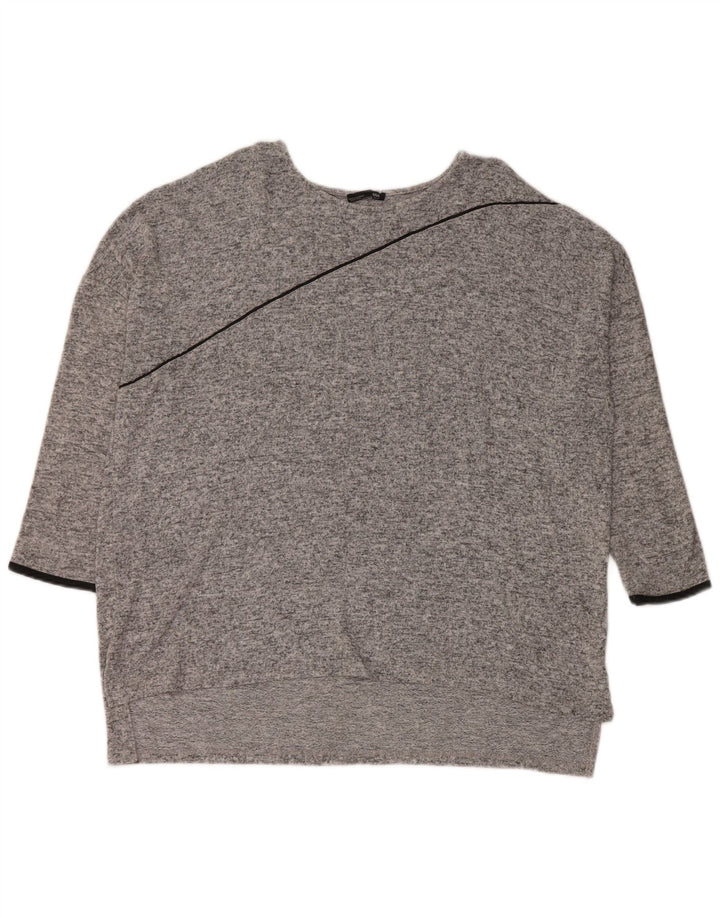 Top supradimensionat pentru femei Zara, cu mâneci 3/4 UK 14 Medium Gri Pete