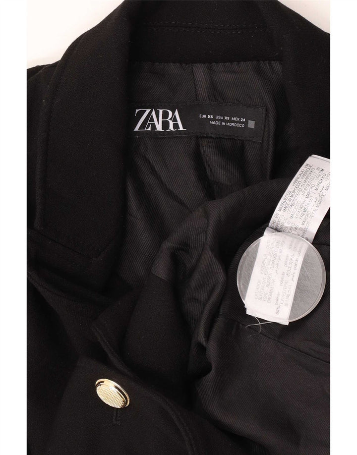 Blazer pentru femei Zara cu 2 nasturi, UK 6 XS, poliester negru