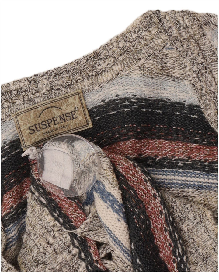 Pulover cardigan pentru bărbați Suspence IT 50 Medium, multicolor, cu dungi