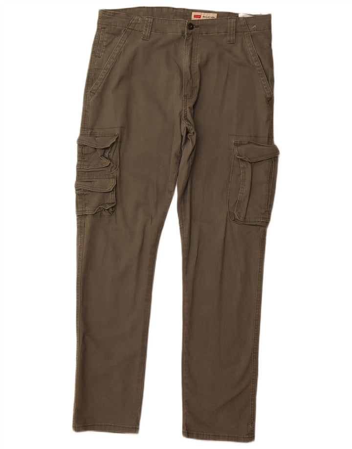 Pantaloni cargo conici Wrangler pentru bărbați, cu tăiere obișnuită, L34 L32, bumbac verde