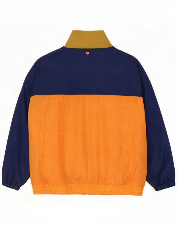 Vintage Mens Trening Top Jacket Medium Orange Colorblock Nylon