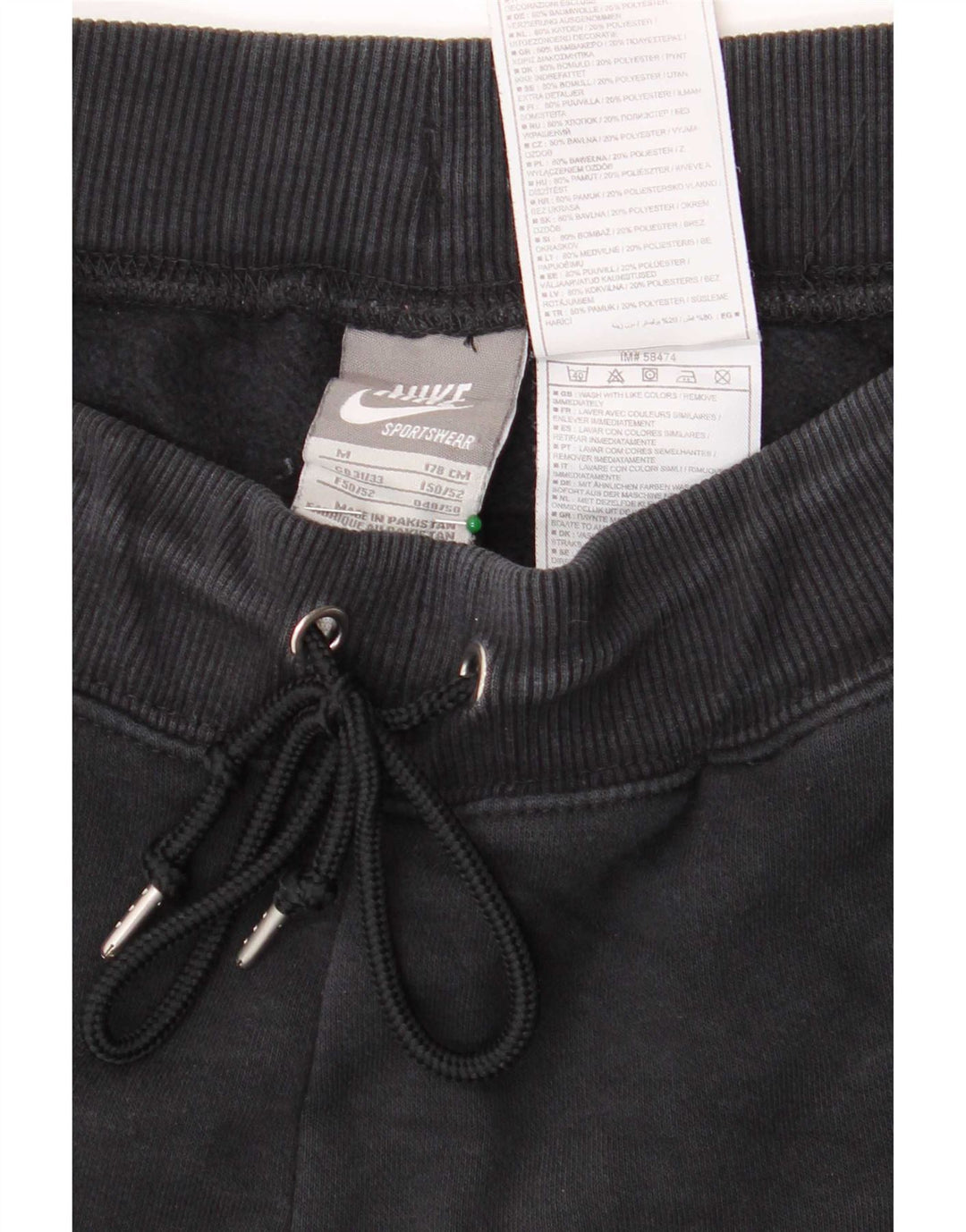 Pantaloni de trening Nike pentru bărbați, bumbac mediu negru