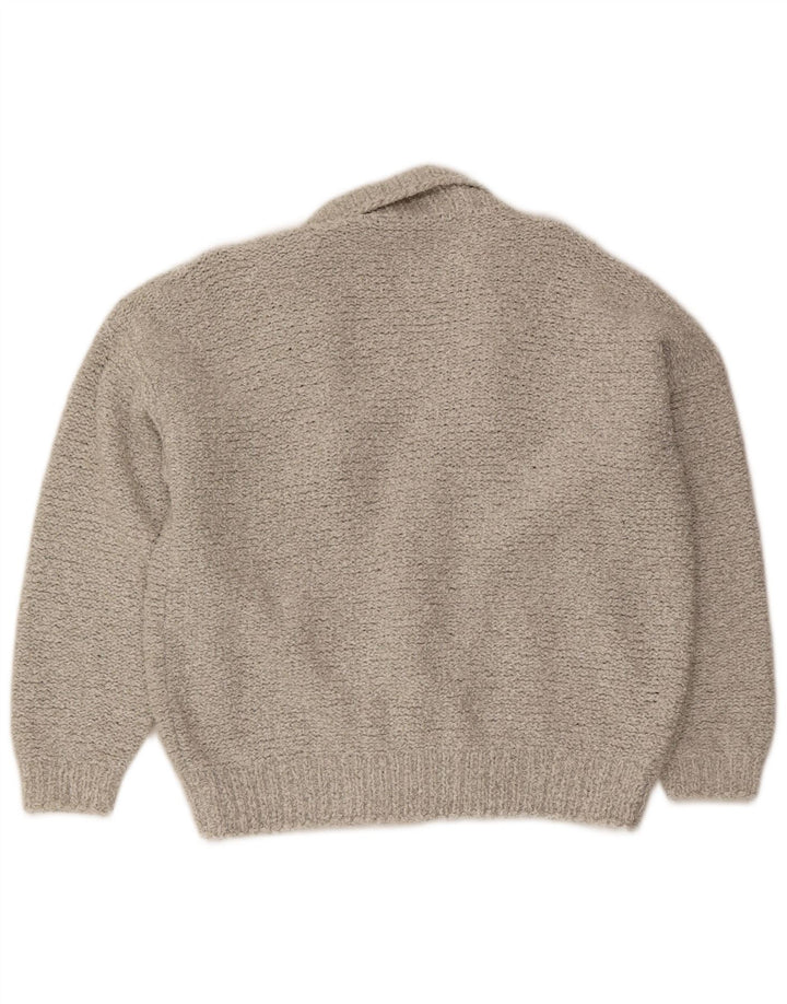 Pulover Cardigan Vintage pentru bărbați cu două piepturi, gri mediu
