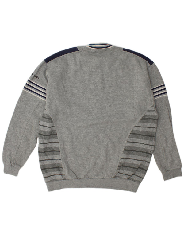 Hanorac pentru bărbați Sergio Tacchini, cu fermoar și gât, XL, gri, bloc de culoare