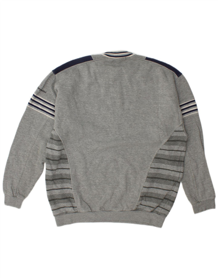 Hanorac pentru bărbați Sergio Tacchini, cu fermoar și gât, XL, gri, bloc de culoare